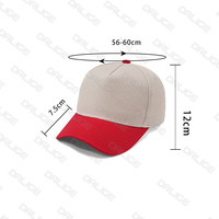 Gorra de béisbol de dos tonos con Marco, logotipo bordado personalizado, 5 paneles estructurados, 100% algodón, ala curva en blanco, gorras de béisbol Vintage