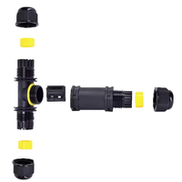 Connecteur étanche en nylon IP68 M25T, type T, fil 3 voies, 2/3/4/5 broches, connexion à vis, sans soudure, boîte de jonction de câble 5-14 mm, 400A