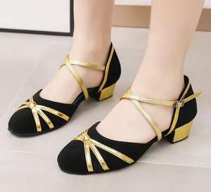 Scarpe da Ballo Latino in Raso <span class=keywords><strong>con</strong></span> <span class=keywords><strong>Tacco</strong></span> 3,5 cm, Chiusura <span class=keywords><strong>con</strong></span> Diamanti, Scarpe da Ballo Moderno Salsa, Rumba, Scarpe da Ballo da Sala per Donna - Product Image 2