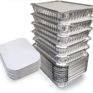 Roaster Pan Tray Plates Aluminium Foil Oval Alu Foil Food Grade Disposable Container Aluminum Foil Use For Hot Cold Food Packing