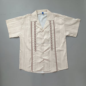 Camisa <span class=keywords><strong>Guayabera</strong></span> Personalizada para Hombre, Manga Corta, Casual, Vacaciones, Bordado, Cuello Campana - Product Image 2