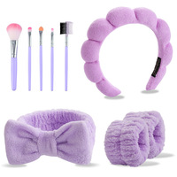 Lot de 12 pièces pour SPA à domicile : Bandeau doux en peluche, bandeaux pour cheveux et poignets, pinceaux de maquillage, kit de lavage pour soins de la peau – Vente en gros usine, personnalisable OEM