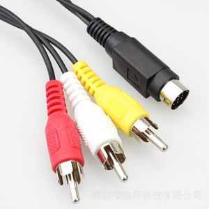 Nam-nam S video DIN 10 Pin 3 <span class=keywords><strong>RCA</strong></span> Video Cáp với <span class=keywords><strong>Mini</strong></span> 2RCA MP3 VCD DVD máy tính DC kết nối điện Loại C CCTV dây OEM - Product Image 1
