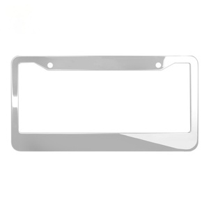 Cadre de plaque d'immatriculation en acier inoxydable et alliage d'aluminium, norme américaine, vente chaude, prend en charge la sélection de divers logos personnalisés - Product Image 1