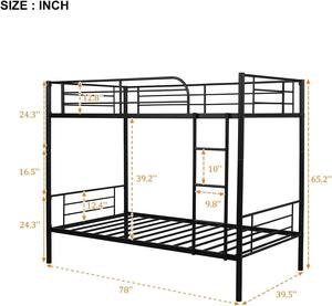 <span class=keywords><strong>Lit</strong></span> <span class=keywords><strong>superposé</strong></span> réglable en acier avec cadre de <span class=keywords><strong>lit</strong></span> <span class=keywords><strong>superposé</strong></span> en métal pour adultes-pour la maison, l'école ou l'hôtel - Product Image 2