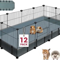 Ensemble de clôture pour petits animaux à motif solide pour chat, chien, hamster, lapin, installation facile avec coussin inférieur