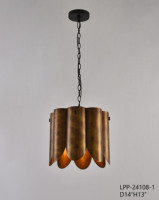 Lampe suspendue industrielle de luxe nordique en fer OEM ODM, certifiée ETL, facile à assembler, couleur Auratus, taille moyenne, intensité variable, garantie 1 an