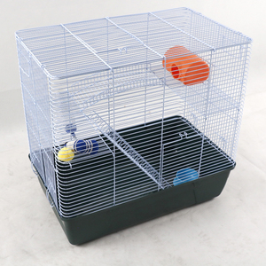 Gabbia per cani all'ingrosso di alta qualità doppio strato grande spazio pieghevole filo gabbia furetto facile da pulire robusta gabbia criceto resistente morso - Product Image 2