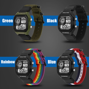 Reloj Deportivo Digital con Pantalla LED, Resistente al Agua, con Caja de Plástico y Cristal Cuadrado, Alarma, <span class=keywords><strong>Cronómetro</strong></span>, para Hombre, Venta al Por Mayor - Product Image 2