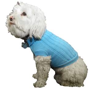 Pull pour animaux de compagnie Db Elegant en coton épais côtelé à col, motif uni, taille XS, vêtements pour chats et chiens de petite et moyenne taille - Product Image 4
