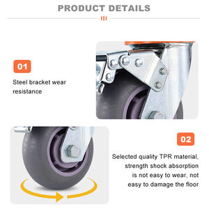 Angemessener Preis 4-8 Zoll 300KG 350KG 400KG Last Leise Arbeits räder Medizinische Ausrüstung Hochleistungs-Lenkräder - Product Image 4