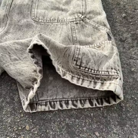 Short de survêtement en jean délavé à la pierre de haute qualité pour hommes Short de course anti-rides avec motif court