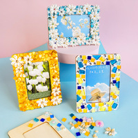 Cadre photo mosaïque créatif fait main pour enfants, ensemble de tuiles en verre cristal de 5/6/7/8 pouces