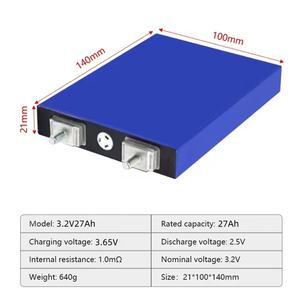 بطارية جوتيون الجديدة 3.2 فولت 27 أمبير ساعة من نوع <span class=keywords><strong>LiFePO4</strong></span>، وحدة كبيرة مفردة بغلاف ألومنيوم مربع، حزمة بطارية عالية السعة للمركبات - Product Image 1