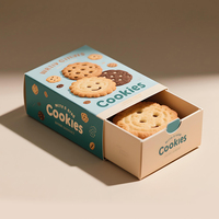 Conception imprimée personnalisée de qualité alimentaire Dessert Pâtisserie Biscuit Coulissante Rigide Boîtes en papier de carton Biscuits Tiroir Boîte Emballage