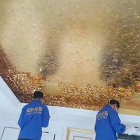 Feuille d'or en rouleau de grande quantité disponible, 0,15x75m, pour la décoration de plafonds, murs et sculptures