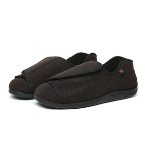 Pantoufles en velours côtelé pour femmes confortables réglables à crochet et boucle en mousse à mémoire de forme chaussures d'intérieur à dos fermé pour les pieds gonflés diabétiques - Product Image 3