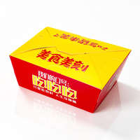 Caja para Pollo Frito con Logotipo Impreso Ecológico, Recubierta, con Barrera Contra la Humedad, Base Resistente y Capacidad de Carga para Mostrador de Supermercado o Deli