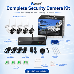 Système de surveillance <span class=keywords><strong>NVR</strong></span> Wistino 4CH 6MP avec audio bidirectionnel, vision nocturne couleur, détection de mouvement, système CCTV pour hôtel et complexe hôtelier - Product Image 1