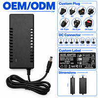 Adaptateur secteur de bureau 15V 5A avec prise personnalisée US EU UK AU pour lampe de bureau, guirlande lumineuse LED, boîtier TV et haut-parleur