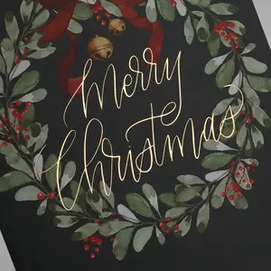 4x6 Vintage Weihnachts karte Custom Printing Goldfolie Falten Frohe Weihnachten Grußkarten mit Envolpe Box Set Verpackung