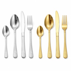 Elegant Modern Stainless Steel Eco-Friendly <b>Flatware</b> <b>Set</b> with Mirror Polish for Wedding Party Sustainable Spoon Hotel Cutlery - Product Image 1