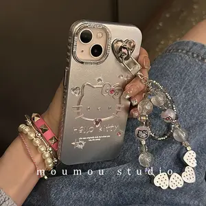 Japonais et Coréen Spice Girls Vent Placage Argent Chat Apple 11 iphone 12 Case 13pro full 14p