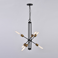 Lustre Sputnik contemporain 6 lumières OEM ODM avec ampoules Edison, chaîne réglable en acier, pour décoration moderne résidentielle et commerciale