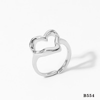 Bague ajustable en acier inoxydable Gaovo en forme de cœur ouvert pour femme, bijou minimaliste romantique, accessoire de mode, idée cadeau
