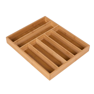 Bambou Cuisine Tiroir Organisateur Argenterie Ustensiles Plateau Titulaire avec Compartiments pour Couverts - Product Image 6