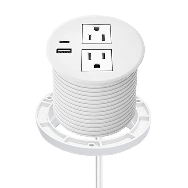 Desktop Power Grommet Outlet Embedded Power Grommet USB c Recessed Grommet Socket Outlet Office Round Power Strip