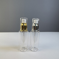 Bouteille en plastique PET transparente noire et blanche Hengjian vide de 50 ml et 60 ml avec bouchon à pression doré, flacon pulvérisateur pour lotion cosmétique, bouchon pompe doré ou argenté