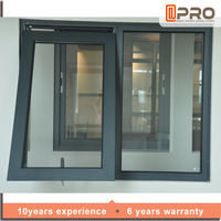 Fenêtres en aluminium à double vitrage sur mesure de qualité professionnelle, conformes aux normes australiennes, à ouverture verticale, auvent métallique pour les maisons