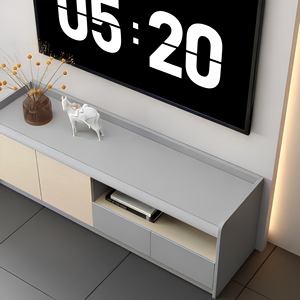 ตู้วาง<span class=keywords><strong>ทีวี</strong></span>สไตล์โมเดิร์นมินิมอลพร้อมตู้เก็บของแบบปิดและชั้นวางแบบเปิด เฟอร์นิเจอร์ห้องนั่งเล่น ตู้วาง<span class=keywords><strong>ทีวี</strong></span>ไม้สำหรับอพาร์ทเมนต์และคอน<span class=keywords><strong>โด</strong></span> - Product Image 1