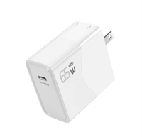 Chargeur mural USB-C 65W PD 3.0 ultra-rapide et ignifuge 2026 tendance avec prises US, EU, UK pour caméra industrielle, ordinateur portable, tablette, mobile