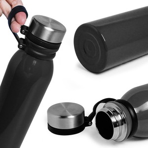 ขวดน้ำสูญญากาศเคลือบผงสแตนเลสสำหรับเดินทางเก็บความอบอุ่นเย็นสำหรับเดินป่า - Product Image 2