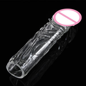Préservatif en cristal souple pour retarder l'éjaculation, réutilisable, manchon d'agrandissement du pénis, extenseur <span class=keywords><strong>Gsm</strong></span> - Product Image 4
