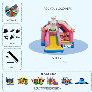 Bouncy Castle Commercial Bouncer Bouncy Castle 0.55mm PVC <b>Inflatable</b> Jumping Bounce <b>House</b> with Slide for Kids - Product Image 4