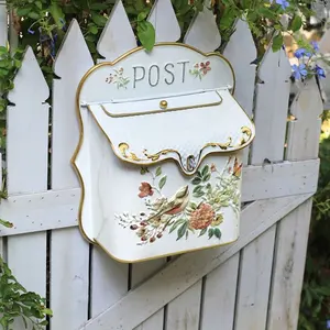 Garten bedarf weißer Briefkasten Wand-Briefkasten Vintage Outdoor-Mini-Briefkästen