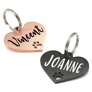 Etiquetas de Identificación para Mascotas de Acero Inoxidable Qingqian, Forma de Hueso, Grabadas con Nombre, Personalizadas con Diseño de Huella de Pata para Perros y Gatos - Product Image 3