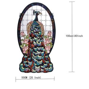 Hermoso Panel de Vidrio Tiffany Hecho a Mano con Diseño de Pavo Real, de 5 mm de Grosor, para Colgar en la Pared o Ventana - Product Image 6