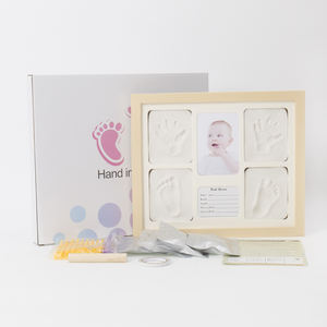 Cadre de miroir en bois massif à faire soi-même pour empreintes de mains et de pieds de bébé, souvenir de <span class=keywords><strong>naissance</strong></span>, <span class=keywords><strong>empreinte</strong></span> de paume, <span class=keywords><strong>empreinte</strong></span> de pied, design moderne imperméable - Product Image 3