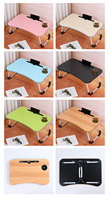 Table Pliante Simple pour Ordinateur Portable, Table de Lit avec Fente pour Carte et Porte-Gobelet, Bureau Paresseux pour Dortoir Étudiant ou Bureau à Domicile