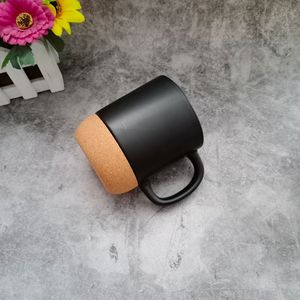 Mug en céramique noir, couleur unie, base en liège, isolation thermique, tasse individuelle, cadeau d'affaires - Product Image 4
