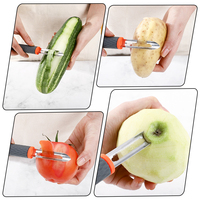 Utensilios de Cocina, Pelador Giratorio Manual de Acero Inoxidable con Cuchilla Dentada para Manzanas, Verduras y Frutas