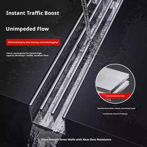 รางระบายน้ำสแตนเลสแบบเส้นตรงขายดีที่สุด: รางรูปตัวยู 304, รางระบายน้ำแบบชิ้นเดียว - Product Image 5