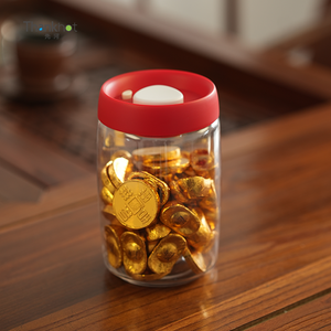 Vacare Red Snack Candy Tarro de almacenamiento al vacío Caja de frescura evacuada de grado alimenticio Boca ancha Manual Sellado al vacío Diseño desmontable - Product Image 2