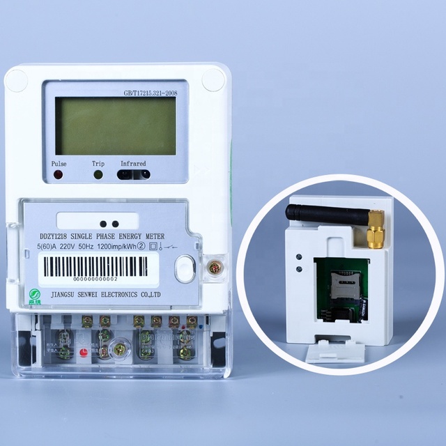 Wireless GPRS/GSM/WiFi/LoRa/LoRa WAN Single-Phase Prepaid Smart Meter with Remote Modules