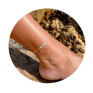 महिलाओं के लिए बुरी आंखों की टर्क्क्विज महिलाओं का नया डिजाइन समुद्र तट फैशन सुंदर सेक्स गहने लड़कियों के लिए पैर चेन - Product Image 3