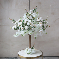 E décoration de table d'intérieur décoration d'arbre à fleurs roses de mariage arbre artificiel faux arbres à fleurs roses pour centre de table de mariage